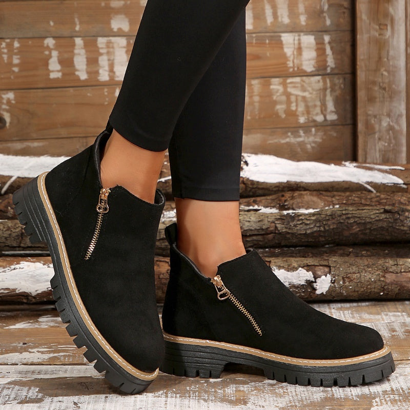 Zenobia | Platform Side Zipper Ankle Boots