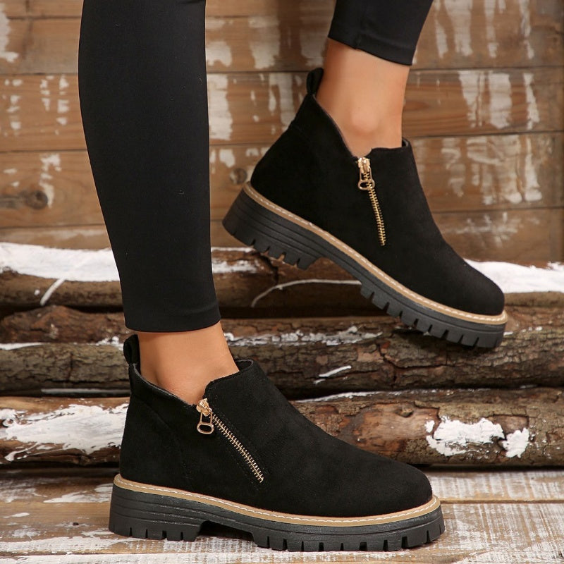 Zenobia | Platform Side Zipper Ankle Boots