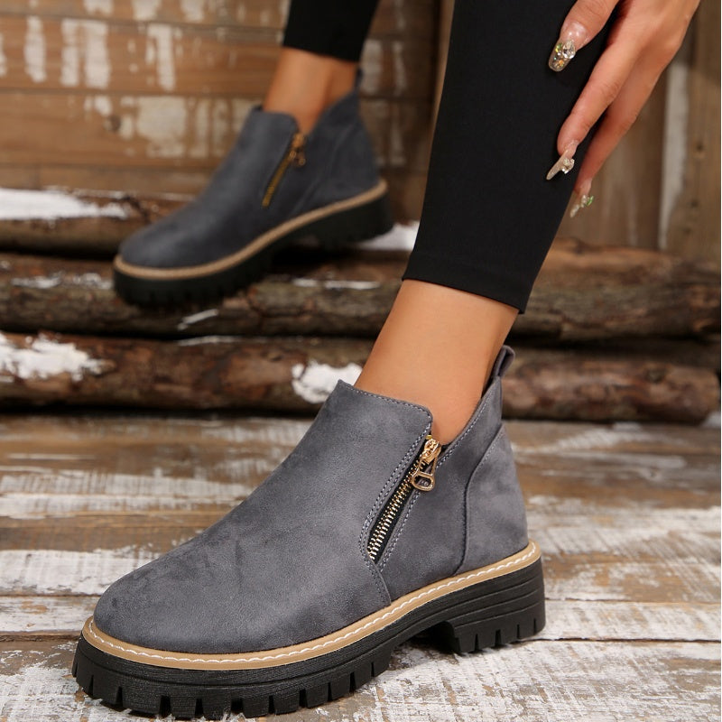Zenobia | Platform Side Zipper Ankle Boots