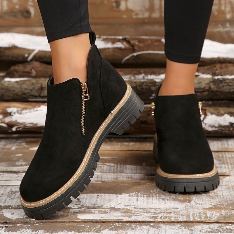 Zenobia | Platform Side Zipper Ankle Boots