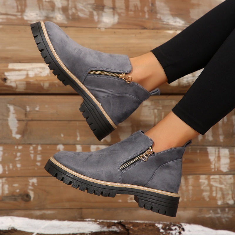 Zenobia | Platform Side Zipper Ankle Boots