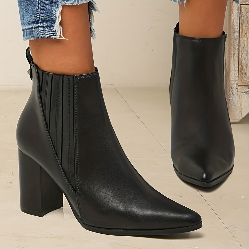Sorcha | Square Heel Pointed Toe Ankle Boots