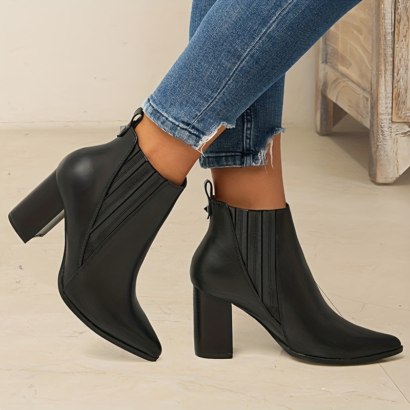 Sorcha | Square Heel Pointed Toe Ankle Boots