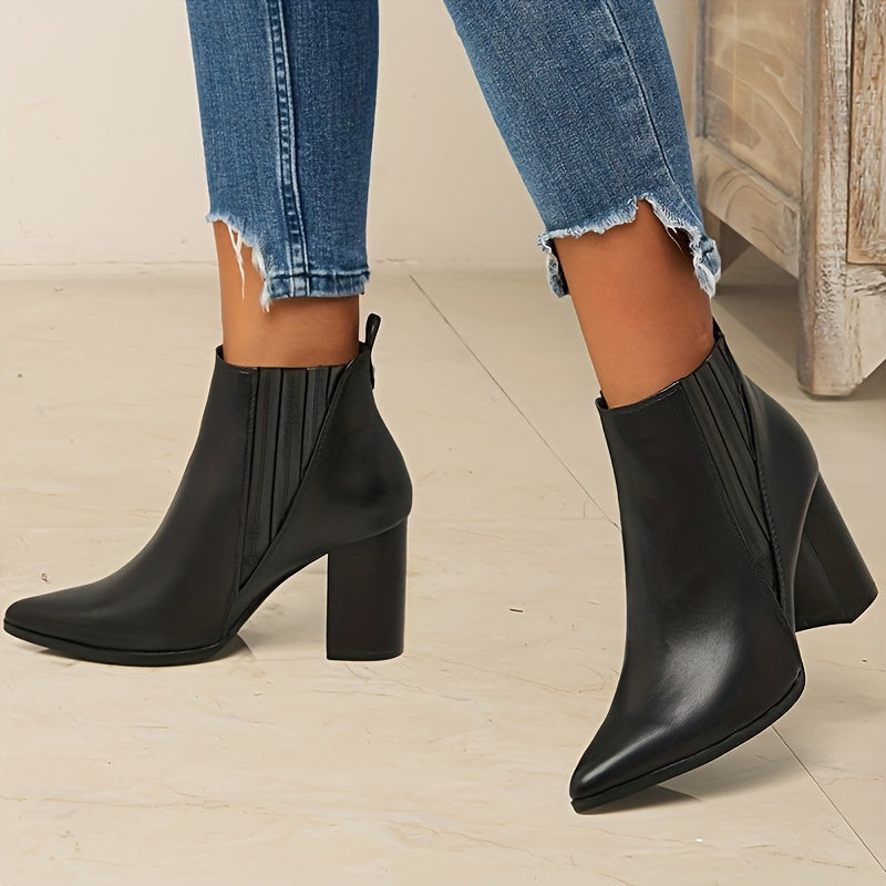 Sorcha | Square Heel Pointed Toe Ankle Boots