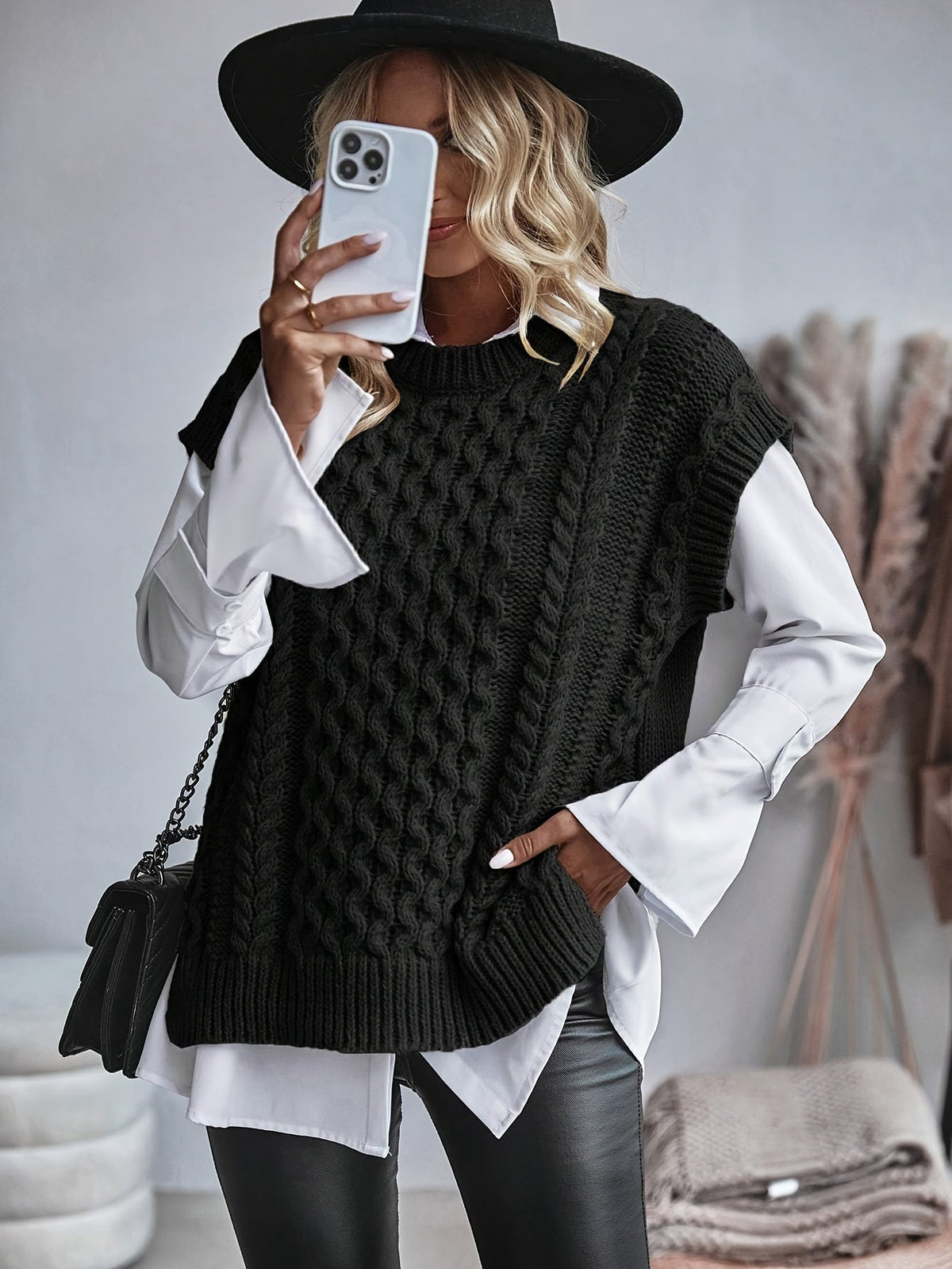 Bridget | Cable Knit Sweater Vest