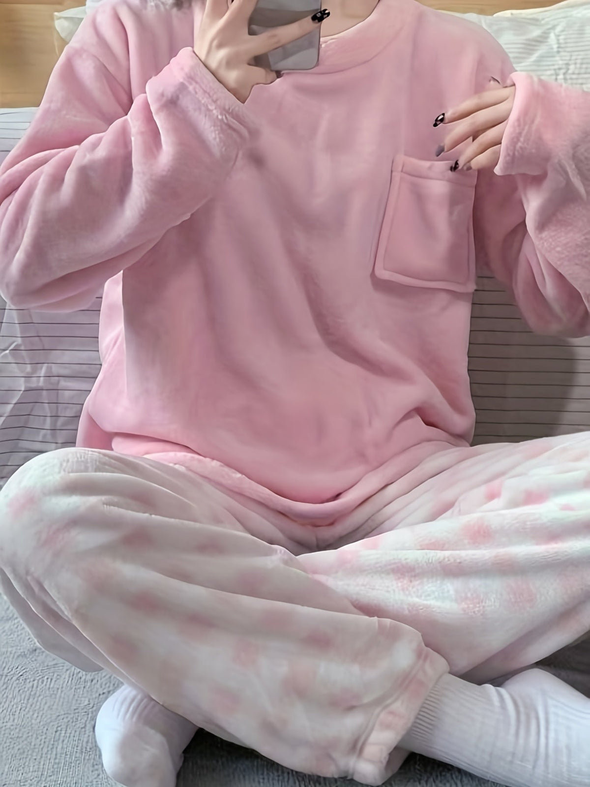 Marcella | Plush Two-Piece Pajama Set