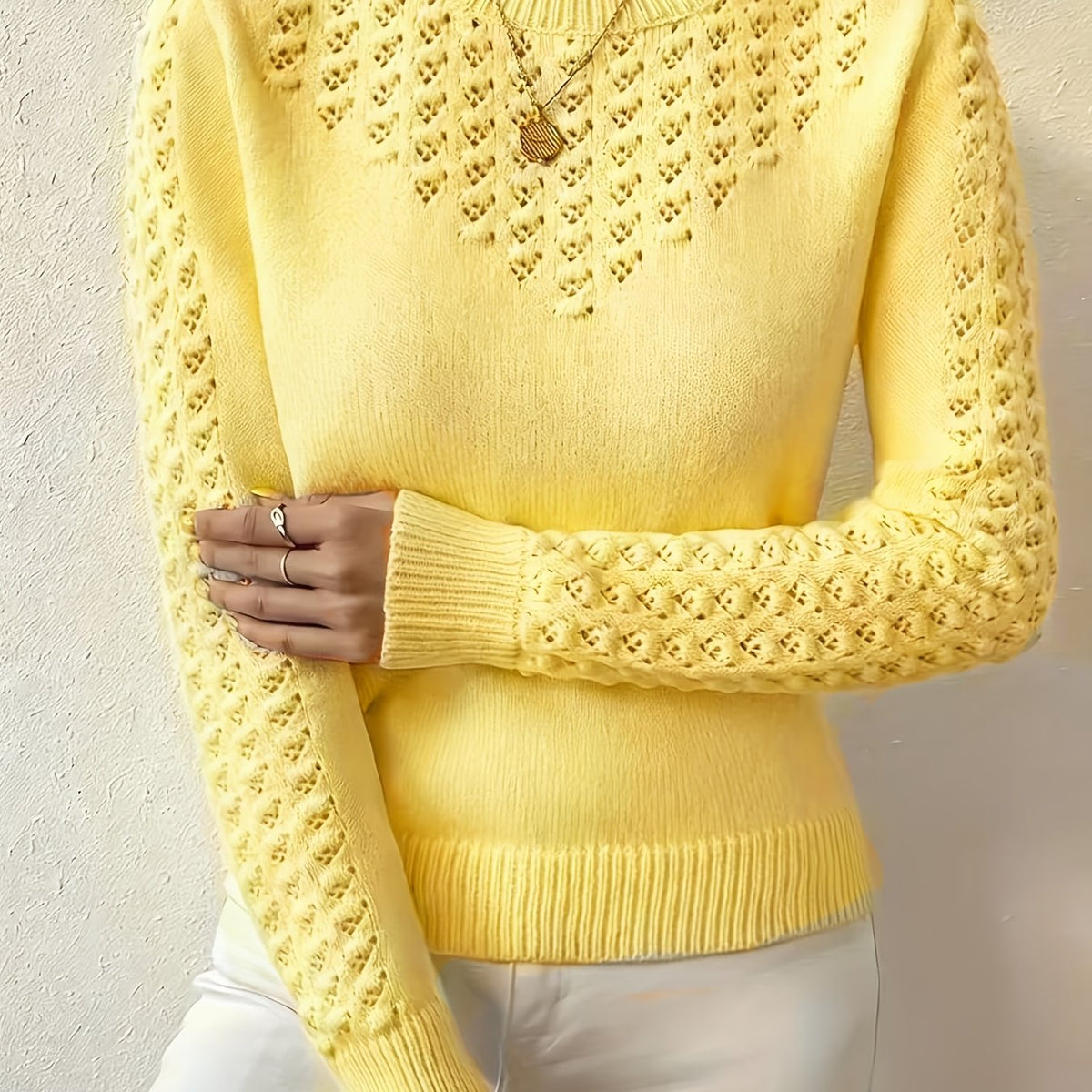 Bettany | Pointelle Crew Neck Sweater