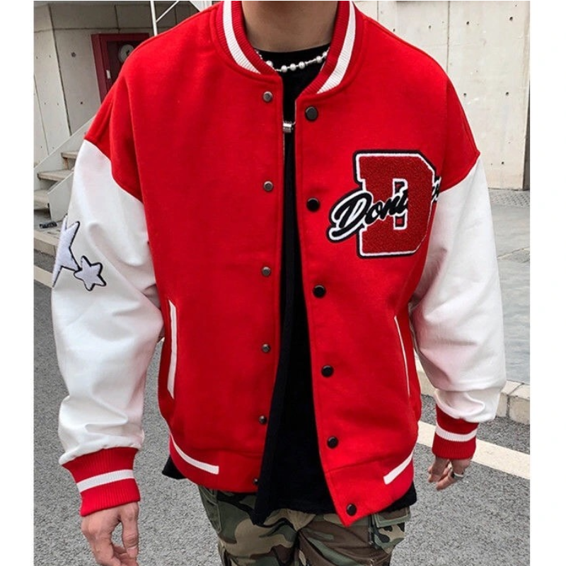 Derek | Men's Embroidered Varsity Jacket Oversized Letterman