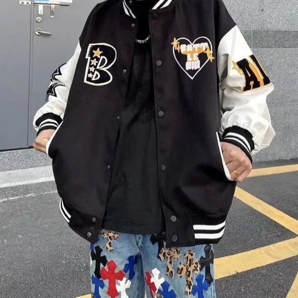Derek | Men's Embroidered Varsity Jacket Oversized Letterman