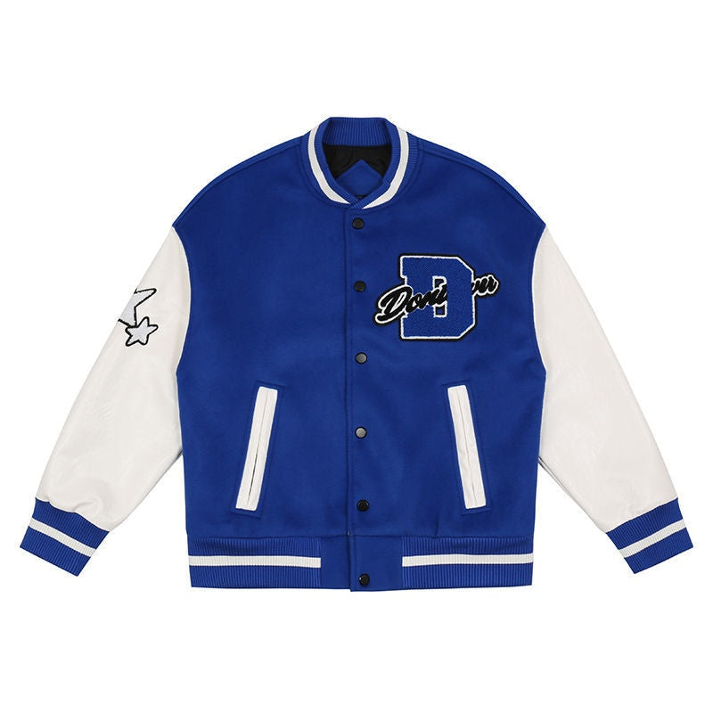 Derek | Men's Embroidered Varsity Jacket Oversized Letterman