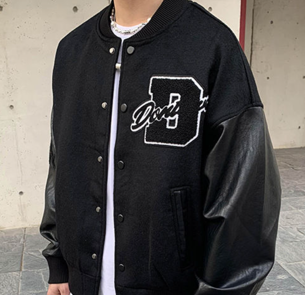 Derek | Men's Embroidered Varsity Jacket Oversized Letterman