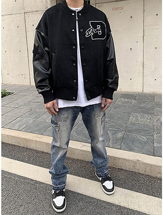 Derek | Men's Embroidered Varsity Jacket Oversized Letterman