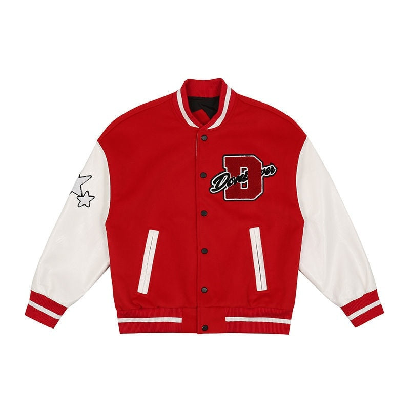 Derek | Men's Embroidered Varsity Jacket Oversized Letterman
