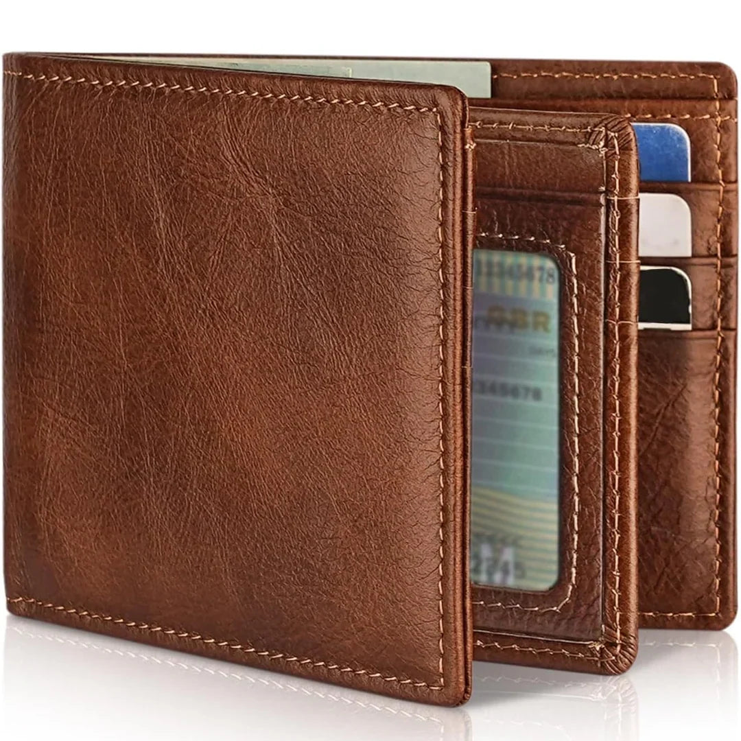 Bifold Wallet | Genuine Leather & RFID Blocking | 13 Card Slots
