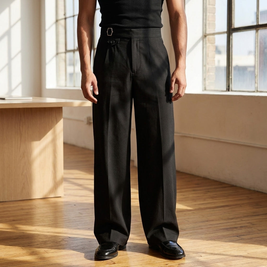 Paolo Wide-Leg Pleated Trousers