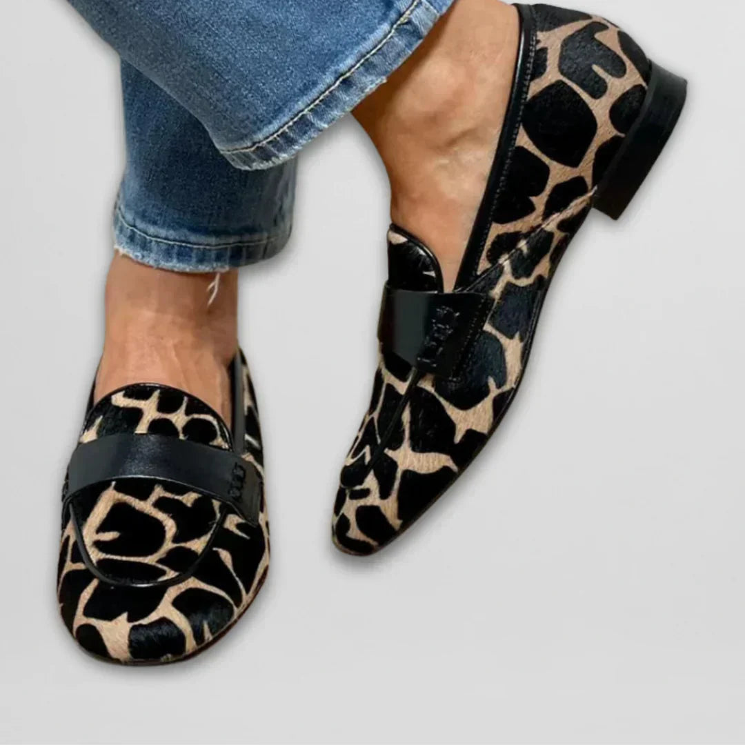 Women's Leopard Print Loafers | Slip-On Flat Shoes