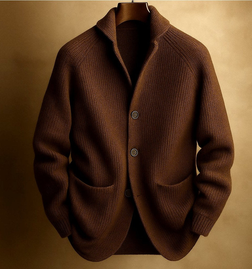 Blaze - Men's Ribbed Shawl Collar Cardigan