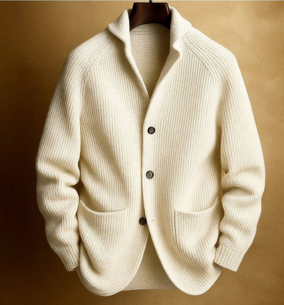 Blaze - Men's Ribbed Shawl Collar Cardigan