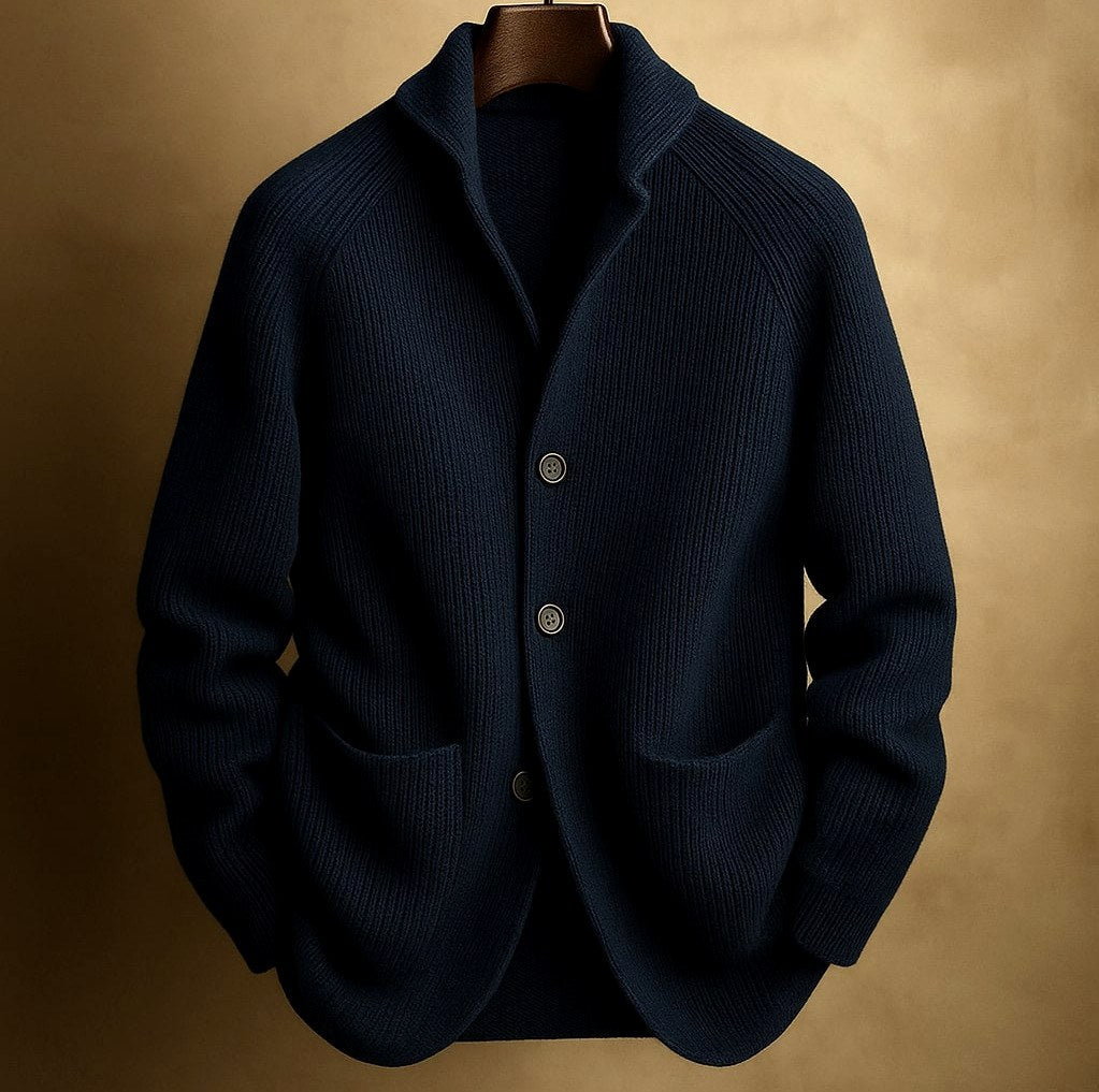 Blaze - Men's Ribbed Shawl Collar Cardigan