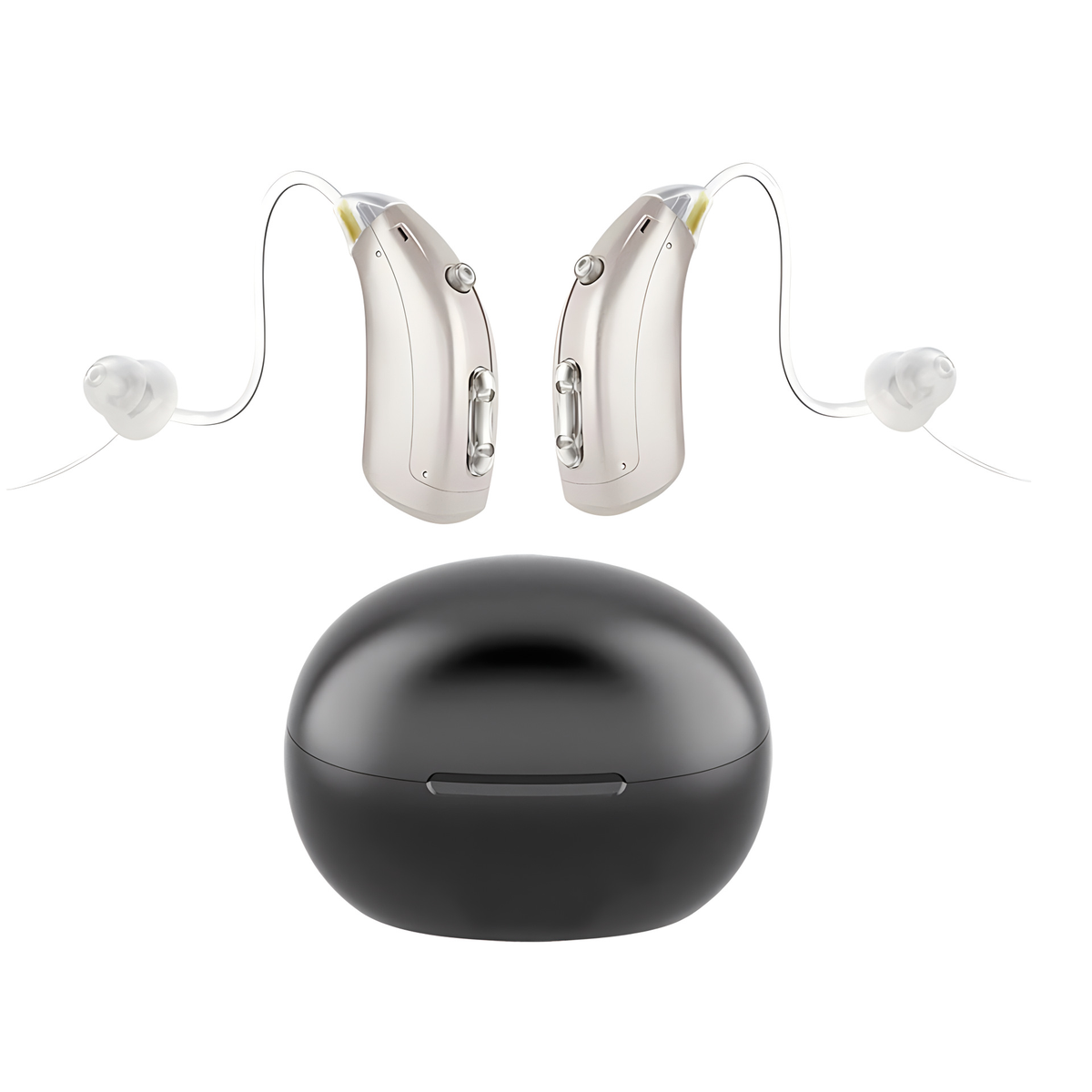 Bluetooth Hearing Aids with Noise Reduction Rechargeable Battery and Behind the Ear Design