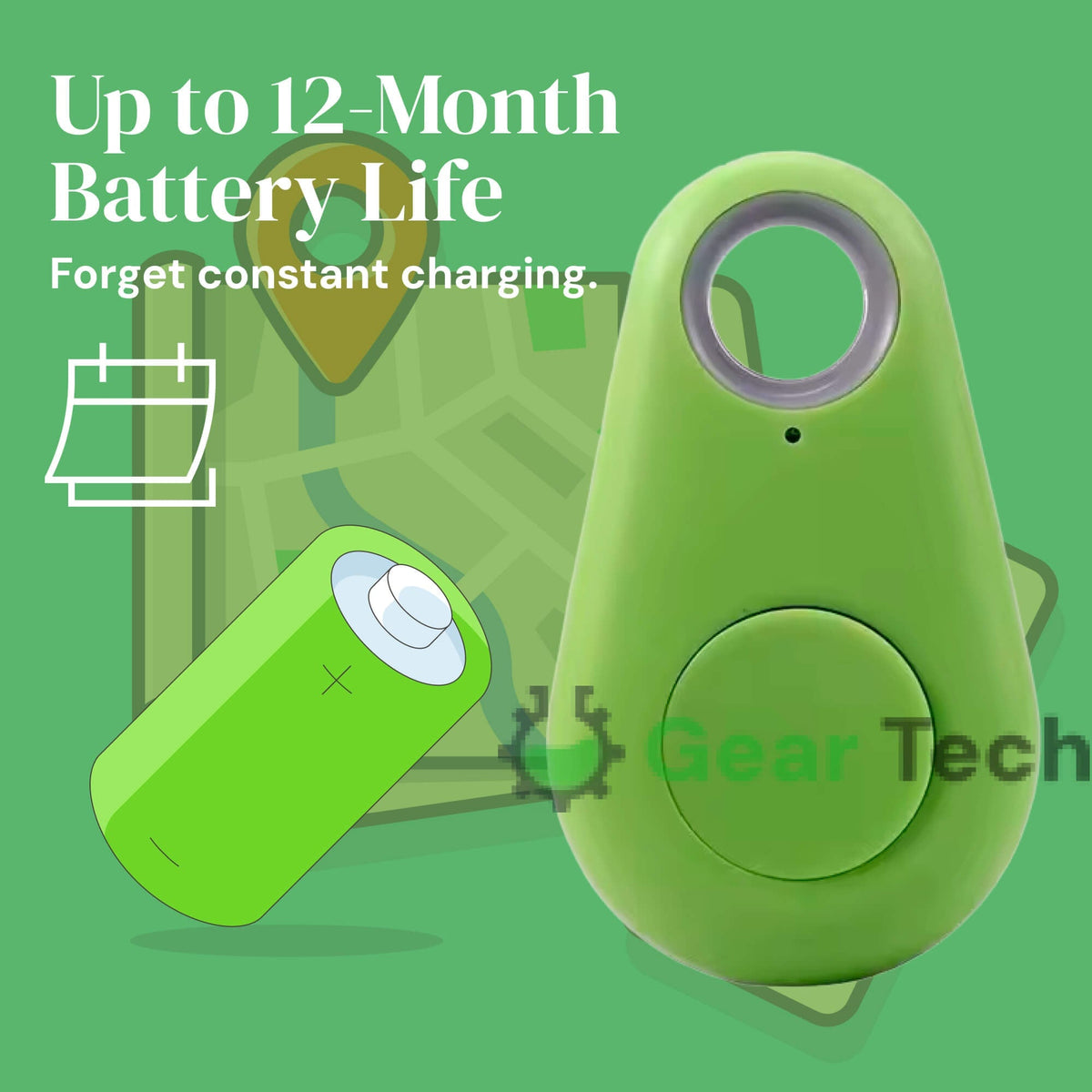 Bluetooth Pet Tracker with Keyring Real-Time GPS Location Tracking Tag