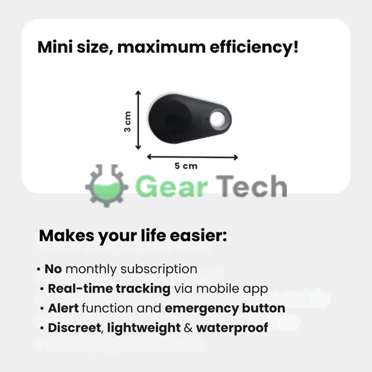 Bluetooth Pet Tracker with Keyring Real-Time GPS Location Tracking Tag