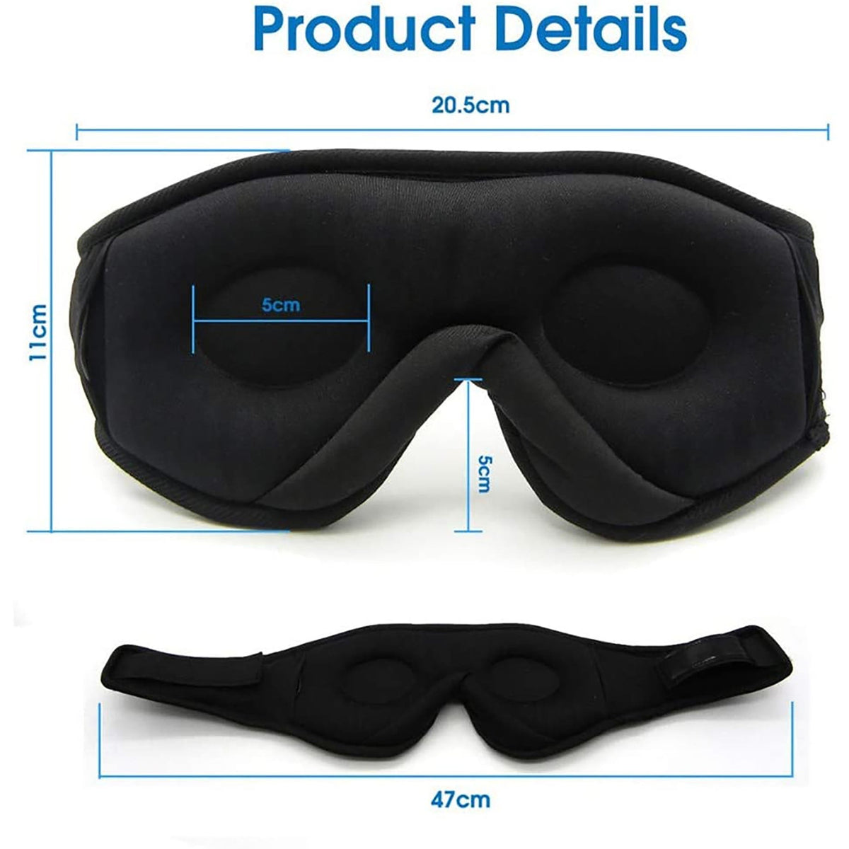 Bluetooth Sleep Mask with 100% Blackout Eye Cups Memory Foam and Built-In Speakers Silk