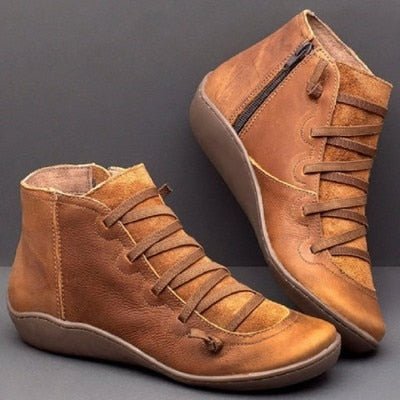 Women's Faux Leather Ankle Boots | Side Zip & Cushioned Insole