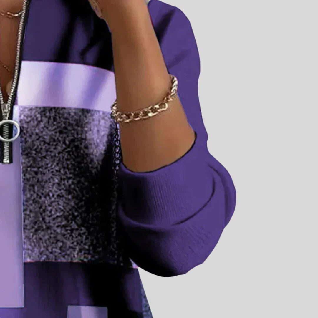Bonaventura | Women's Geometric Print Zip-Up Sweatshirt