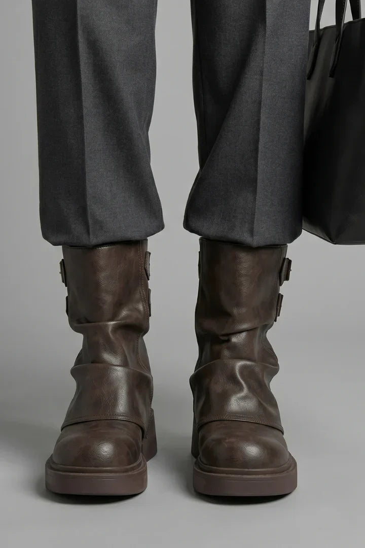 Women's Mid-Calf Boots | Buckle Detail & Low Heel