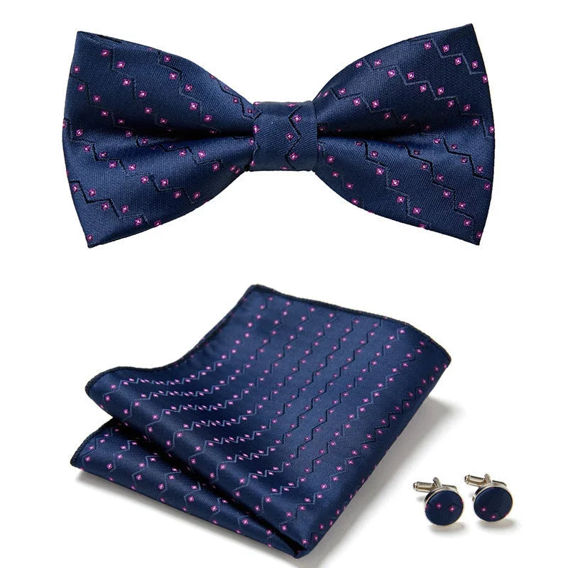 Bow Tie Set | Floral Print & Hand-Sewn Polyester | 3-Piece