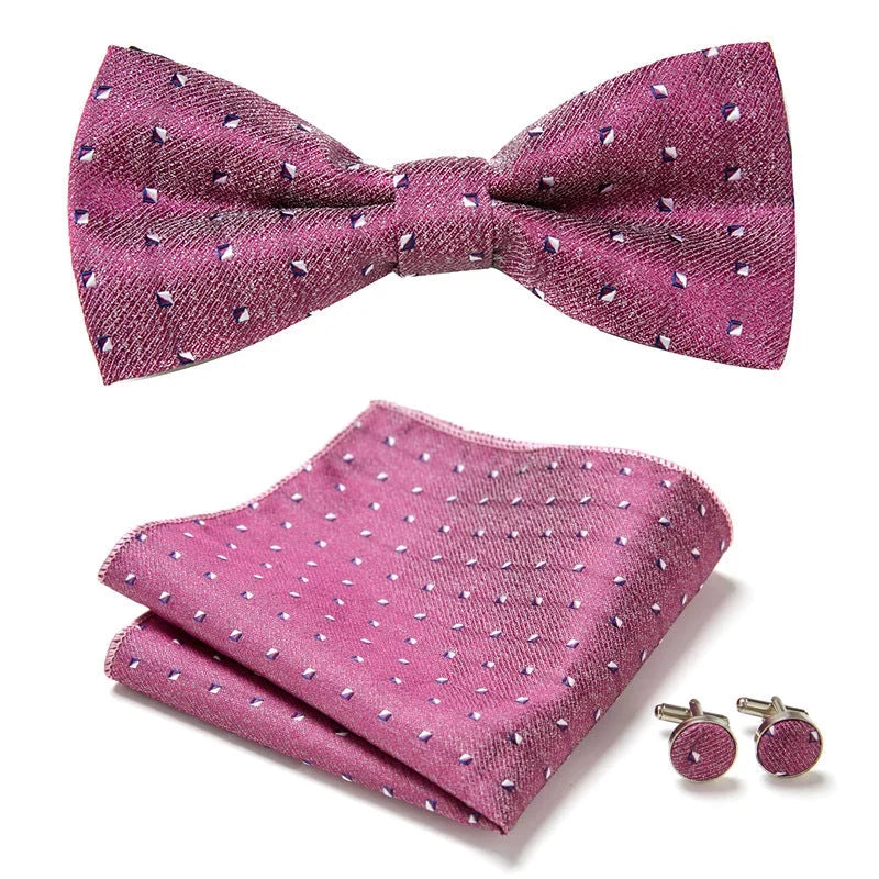 Bow Tie Set | Floral Print & Hand-Sewn Polyester | 3-Piece