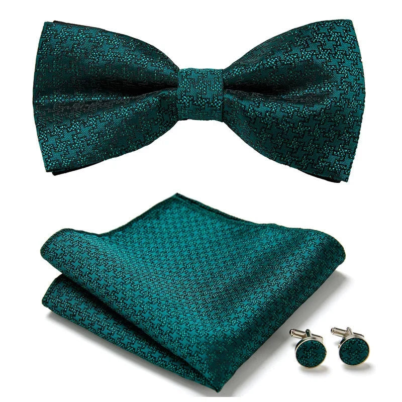 Bow Tie Set | Floral Print & Hand-Sewn Polyester | 3-Piece