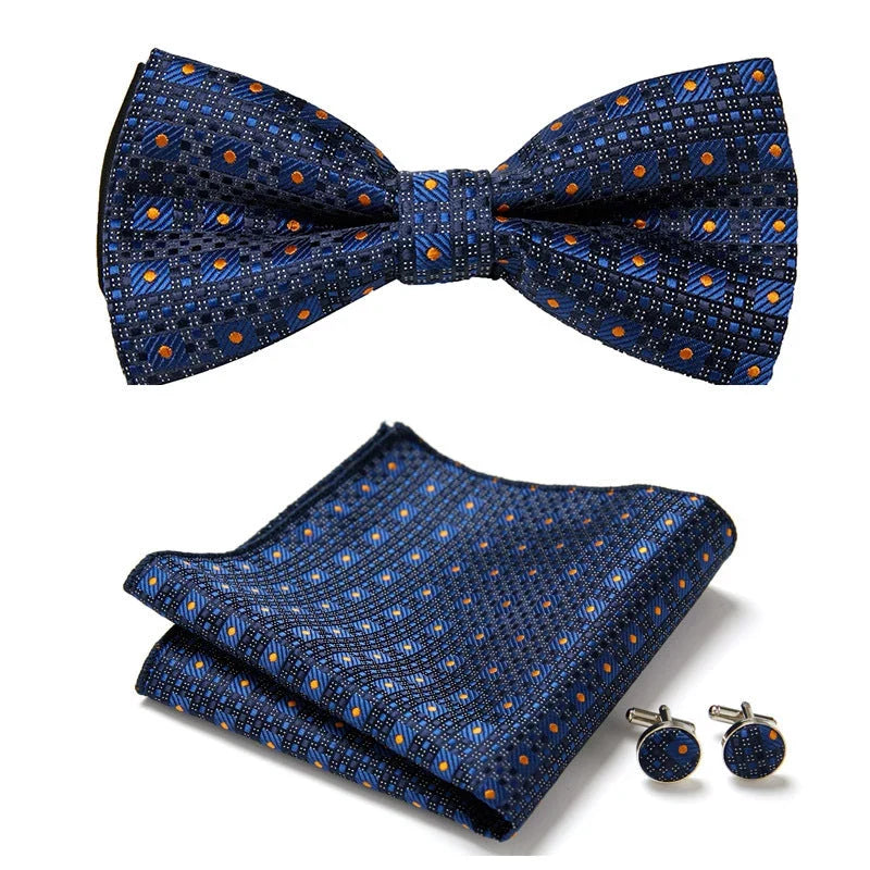 Bow Tie Set | Floral Print & Hand-Sewn Polyester | 3-Piece