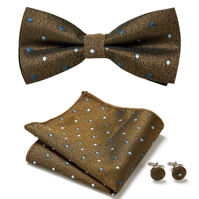 Bow Tie Set | Floral Print & Hand-Sewn Polyester | 3-Piece
