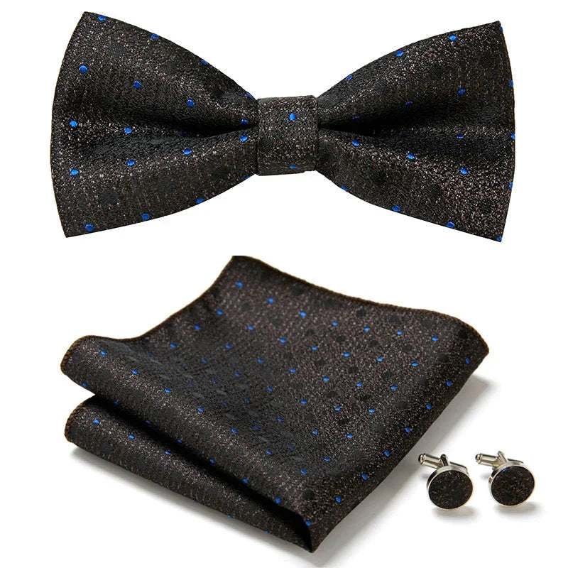 Bow Tie Set | Floral Print & Hand-Sewn Polyester | 3-Piece