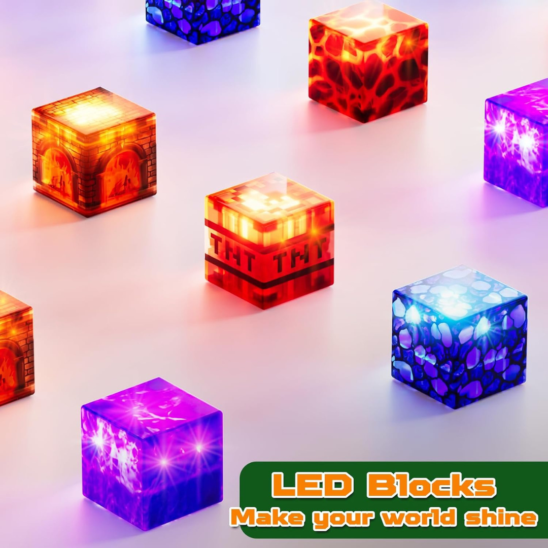 Boys' Magnetic Building Blocks with Light-Up Cubes and Childrens Toys