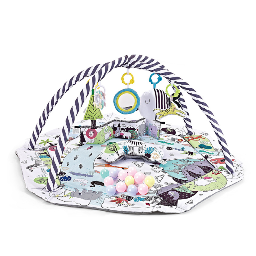 Play Mat Gym with Overhead Arches and Hanging Toys