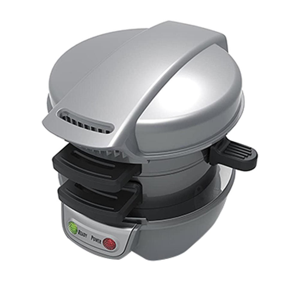 Breakfast Sandwich Maker and Panini Press Machine with Nonstick Plates and Hinged Design
