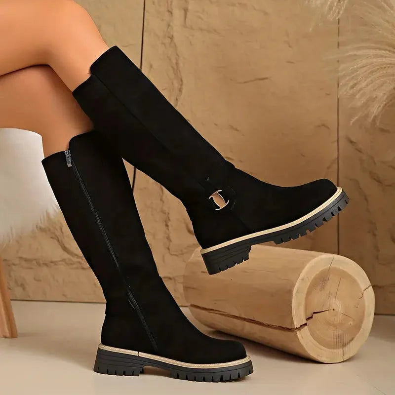 Rosina | Buckle Detail Knee-High Boots