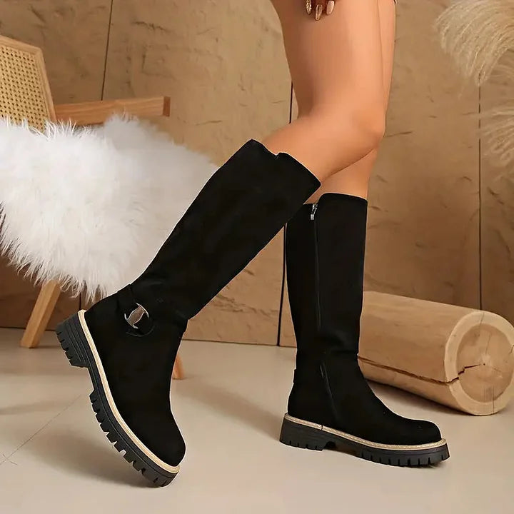 Rosina | Buckle Detail Knee-High Boots