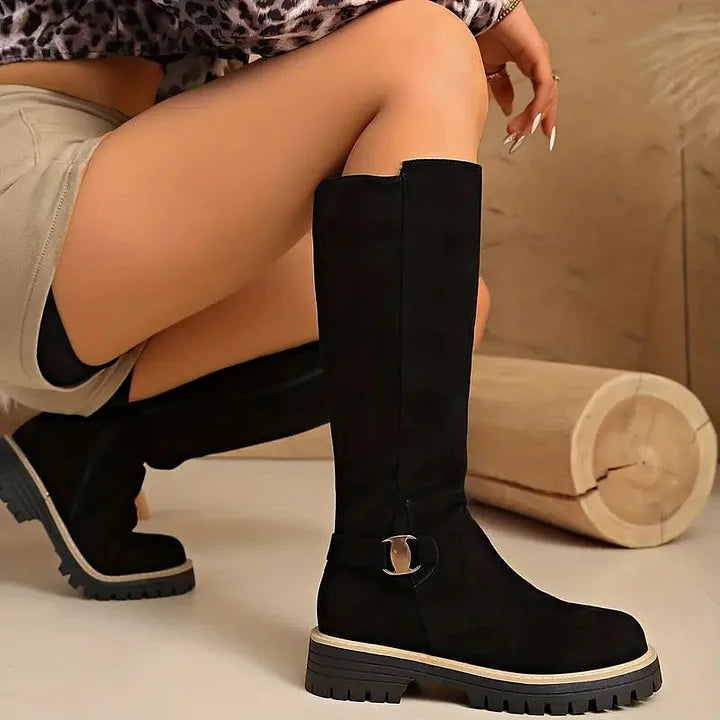 Rosina | Buckle Detail Knee-High Boots