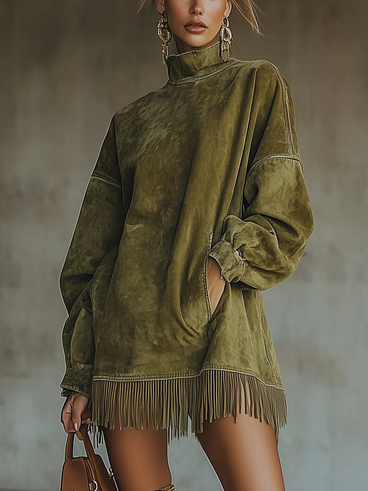 Bellamy | Knit Fringe Hem Sweater Dress