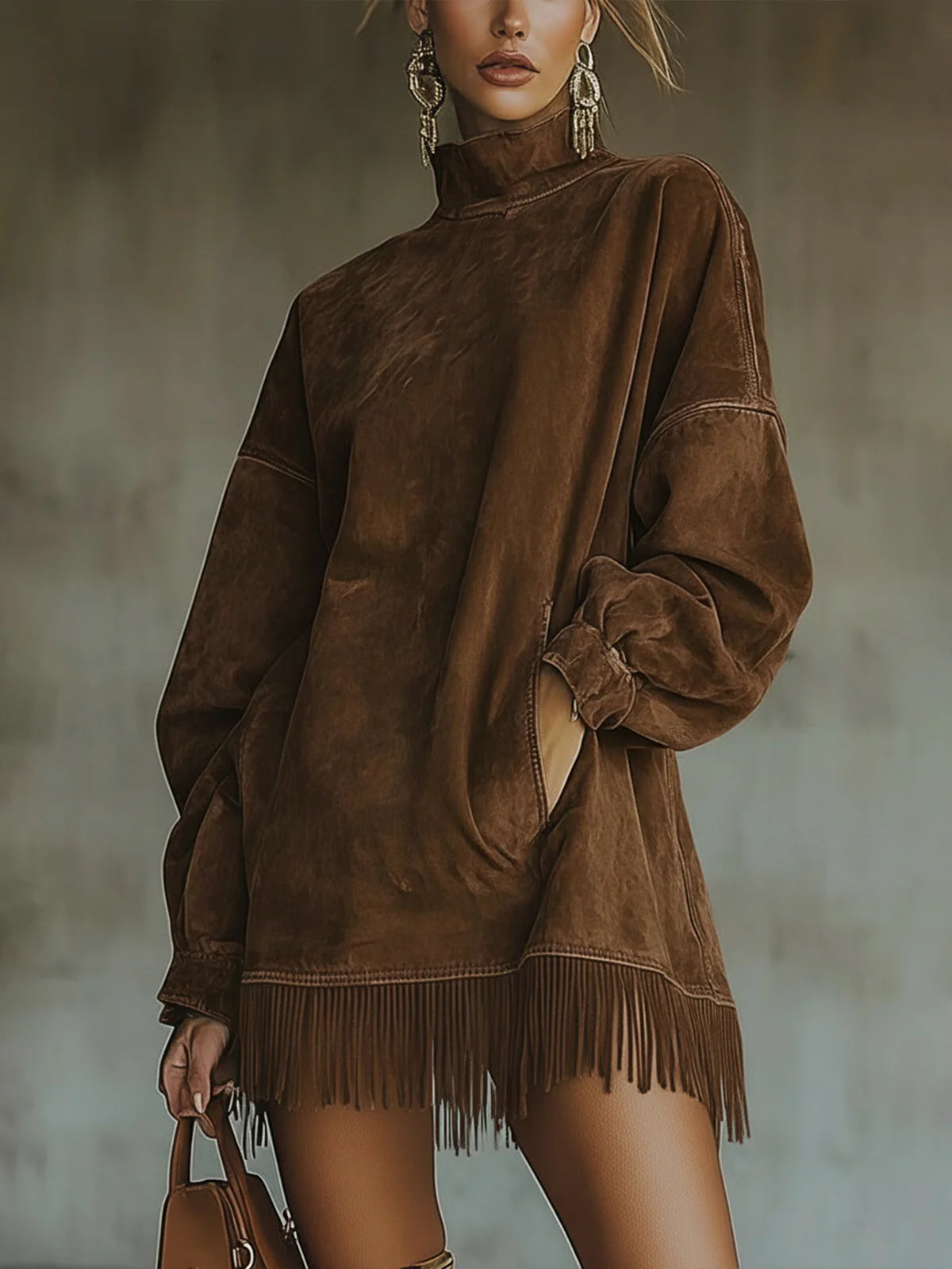 Bellamy | Knit Fringe Hem Sweater Dress