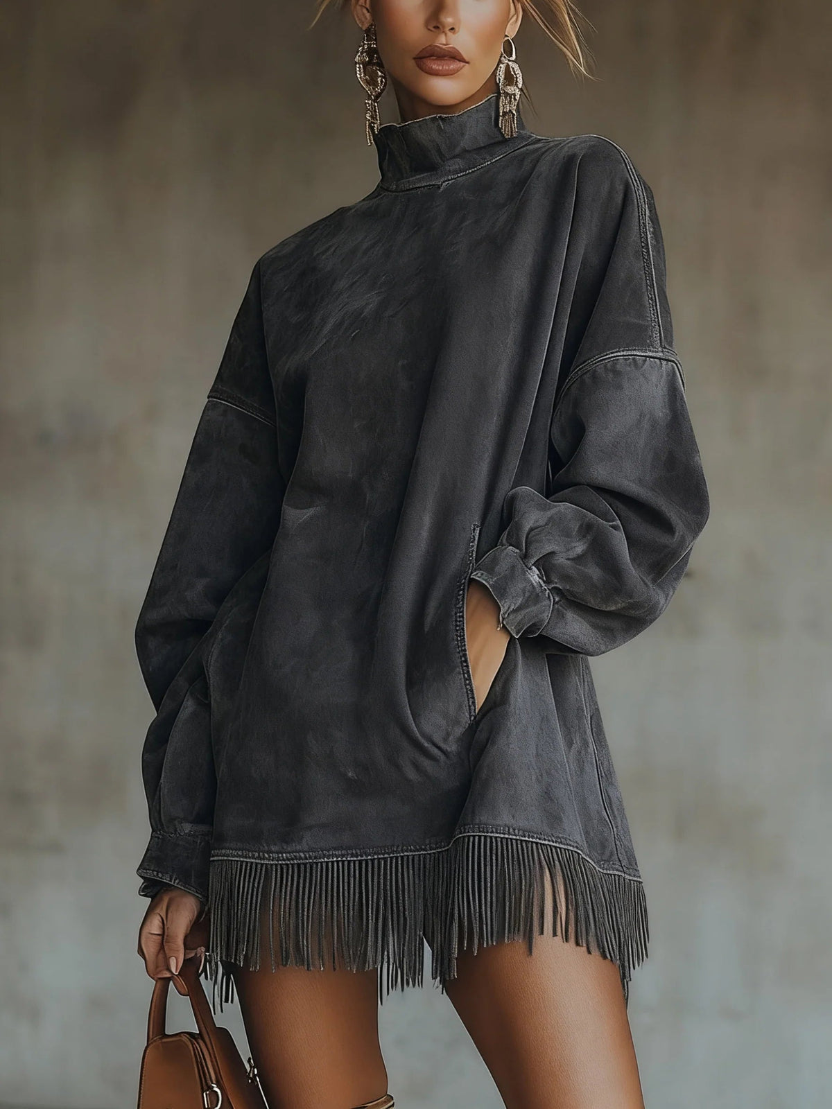 Bellamy | Knit Fringe Hem Sweater Dress