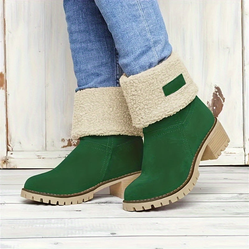 Xiomara | Fleece Lined Block Heel Ankle Boots