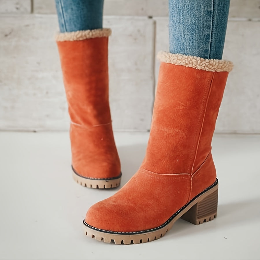 Xiomara | Fleece Lined Block Heel Ankle Boots