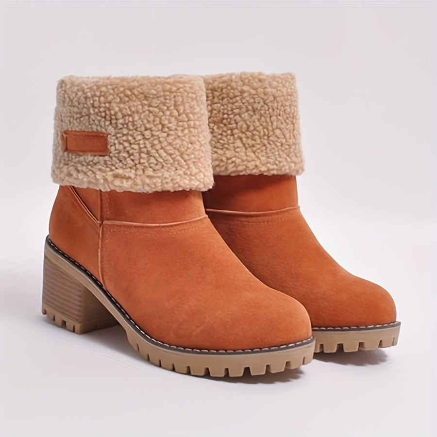 Xiomara | Fleece Lined Block Heel Ankle Boots
