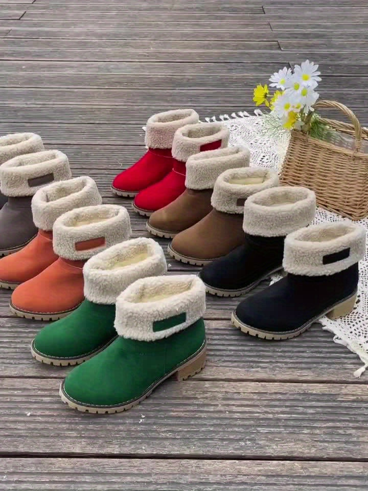 Xiomara | Fleece Lined Block Heel Ankle Boots