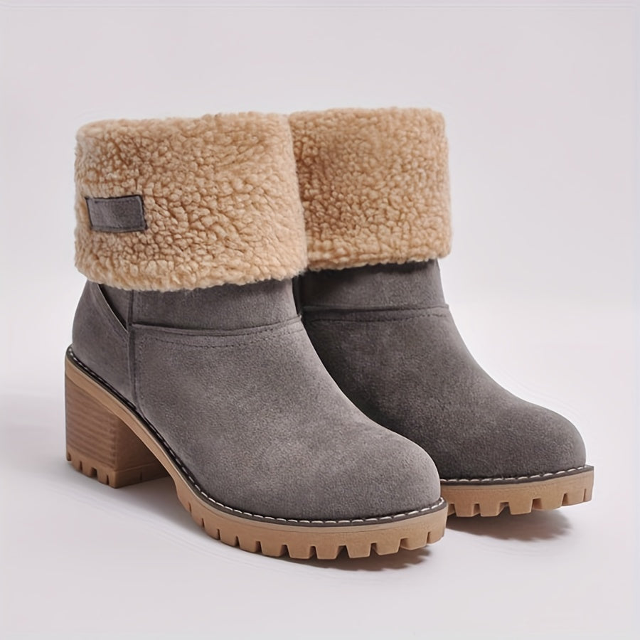 Xiomara | Fleece Lined Block Heel Ankle Boots